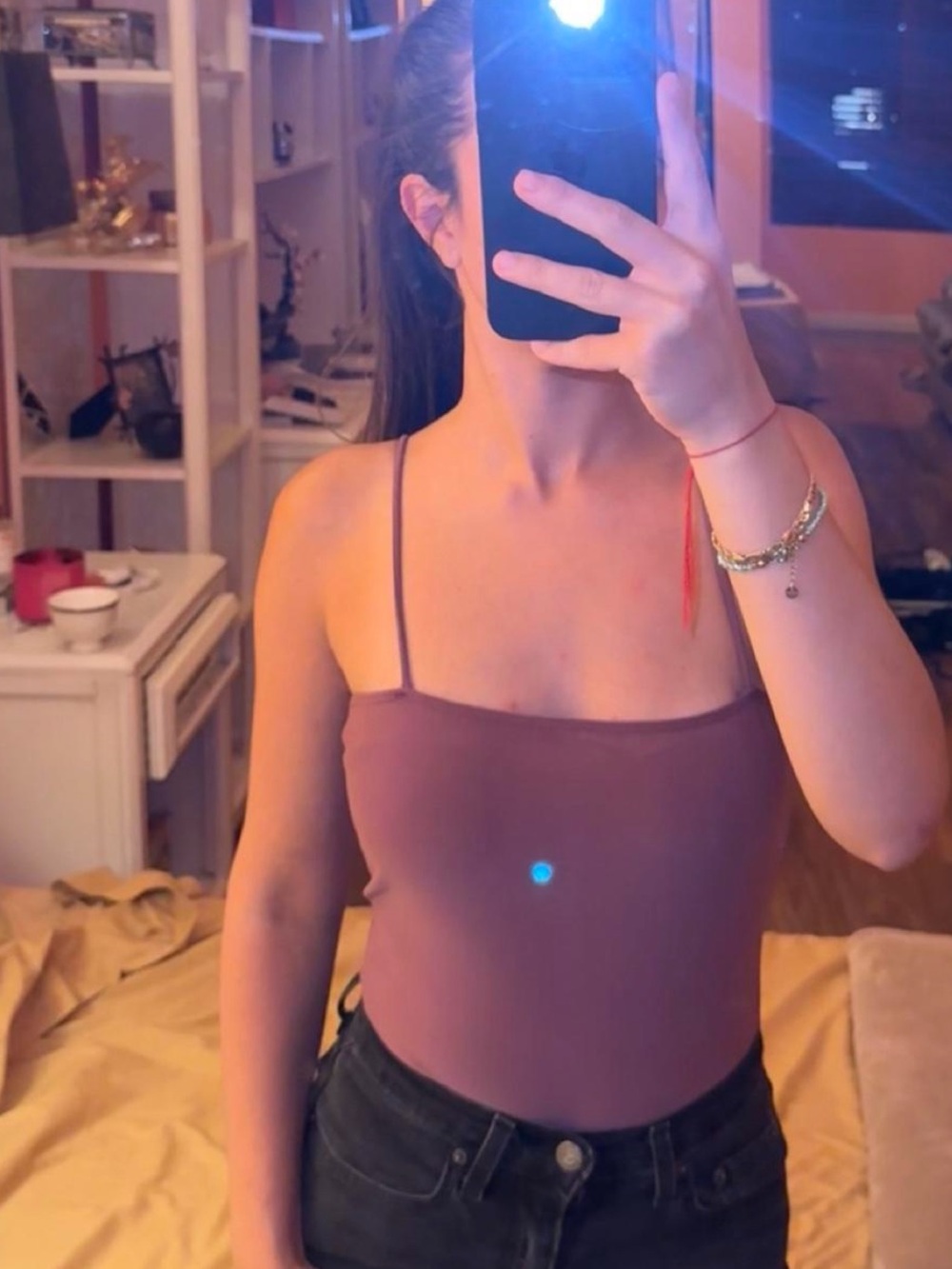 Fashion Nova Mauve Spaghetti Strap Bodysuit